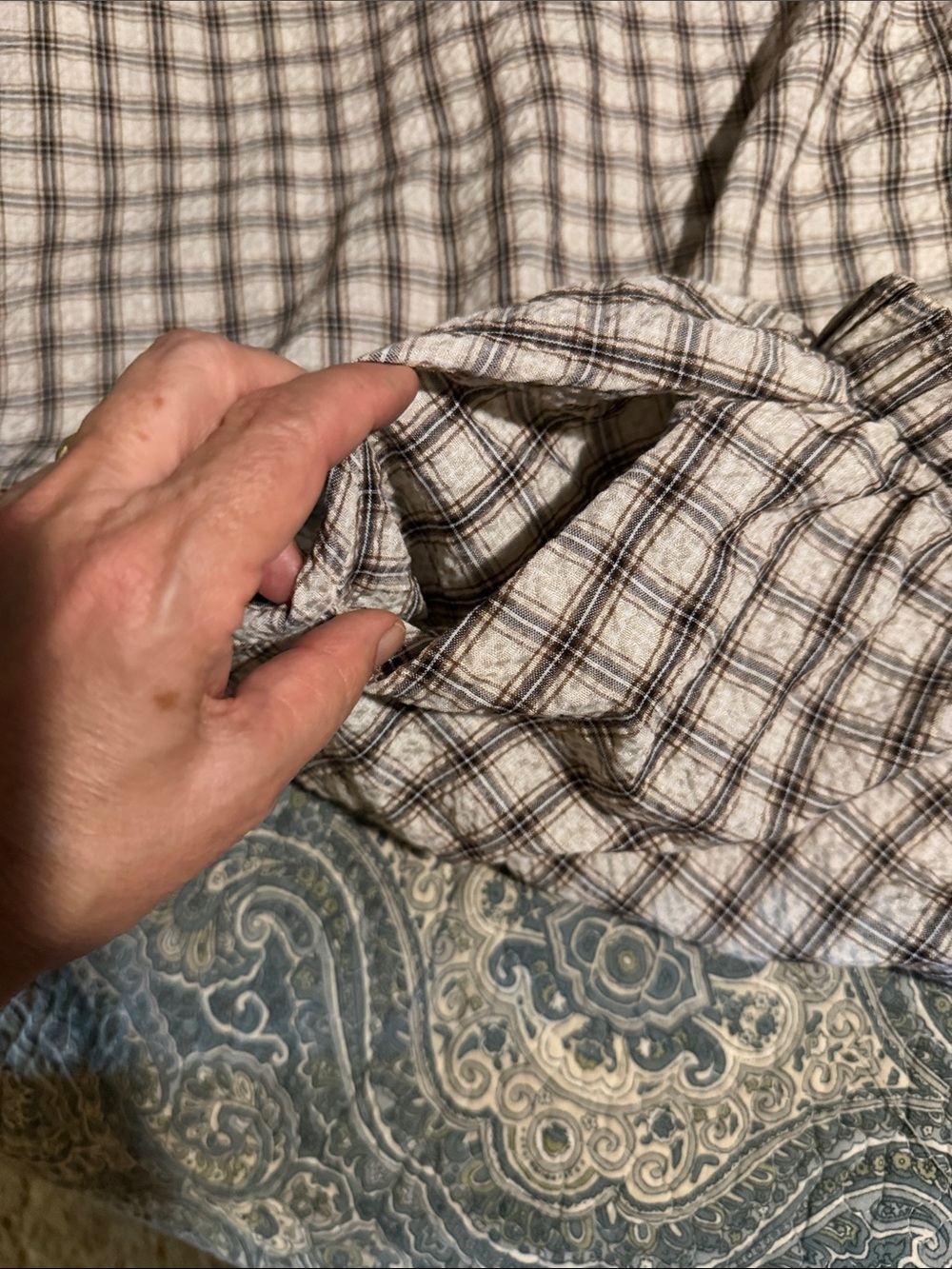 Pants - Gouchos - EASEL of LA - plaid black brown- SZ LG - pant skirt - Picture 8 of 12